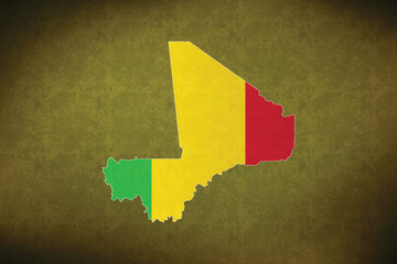 Mali vector map with flag	