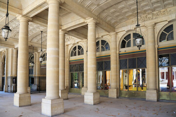 Traditional architecture of Palais Royal in Paris