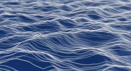 深海からの波紋：線描による3D表現