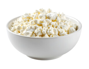 Fresh Cottage Cheese: A vibrant photo showcases a healthy serving of cottage cheese, a delicious and versatile dairy product, carefully placed in a pristine white bowl. 