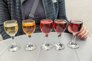 Portwine testing set in Porto  Portugal