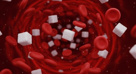 Bloodstream Swirl Red Cells  Sugar Cubes in a Vein.