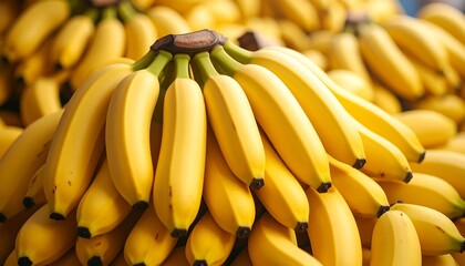 Ripe Yellow Bananas Market Stall.
