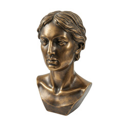 Detailed Bronze Bust Sculpture of a Classical Female Figure with Elegant Features