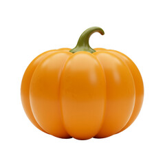 Obraz premium Bright Orange Pumpkin with Green Stem on Transparent Background