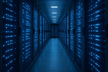 server rack in a data center