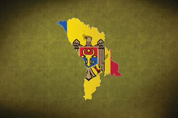Moldova vector map with flag	
