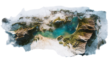 Aerial Drone Photography: Stunning aerial drone photography of urban and rural landscapes, isolated on a Transparent background, PNG file.