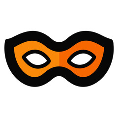 Simple orange and black eye mask icon