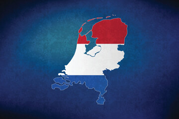 Netherlands vector map with flag	