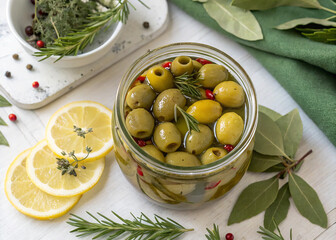Classic Portuguese Green Olives with Fresh Herbs