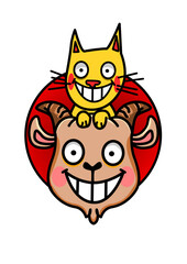 Design of a cat on a goat