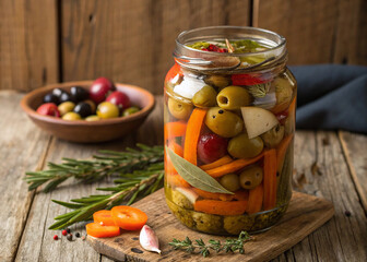 Portuguese Pickled Green Olives with Aromatic Herbs