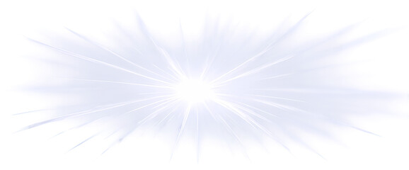 An explosive burst of digital light streaks in white, cool blue, and dark gray, emanating from the center, futuristic energy effect, on a transparent background.
