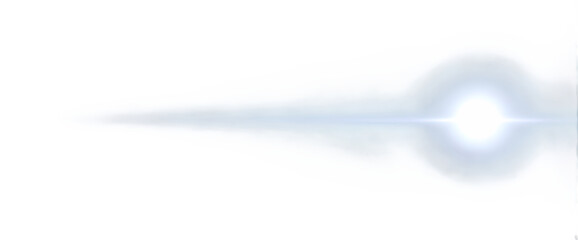Cinematic blue and white anamorphic lens flare, long horizontal streaks of light, high resolution, digital art, isolated on a transparent background.