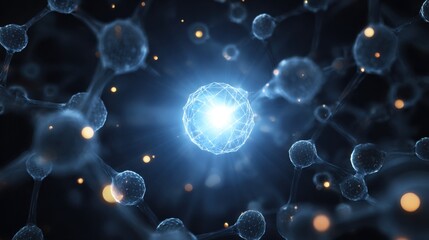 glowing atoms molecular structure