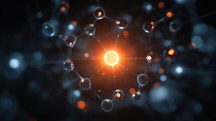 glowing atoms network connection energy