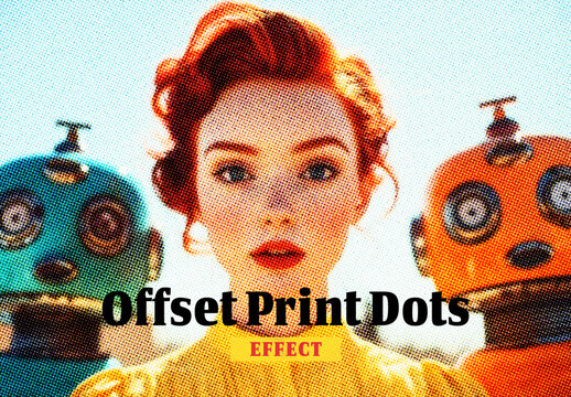 Offset Print Dots Photo Effect