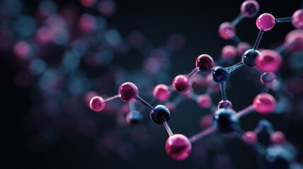 pink and blue molecule model