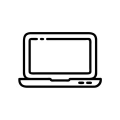 Simple line drawing of a laptop computer, portable and compact device