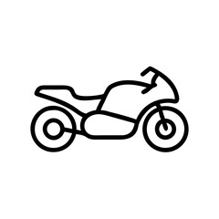 Fototapeta premium Stylized motorcycle line drawing with sporty design and sleek appearance isolated