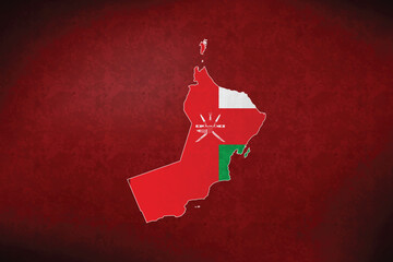 Oman vector map with flag	