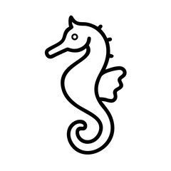 Obraz premium Stylized outline drawing of a seahorse facing left with white background