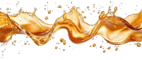 A splash of orange liquid with bubbles and foam