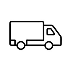 Fototapeta premium Outline icon of delivery cargo truck 