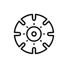 Abstract circular pattern resembling a flower or mechanical component in outline form
