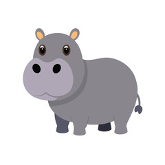 Illustration of a hippopotamus on a white background suitable for various creative projects
