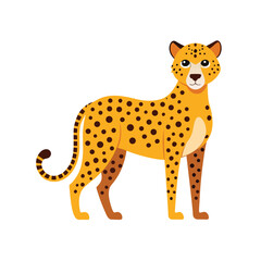 Elegant Cheetah Illustration on White Background for Graphic Design Projects