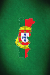 Portugal vector map with flag	