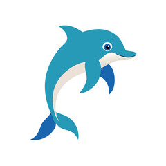 Playful Dolphin Illustration on White Background