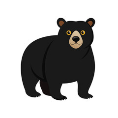 Black Bear Illustration Detailed Wildlife Animal Design