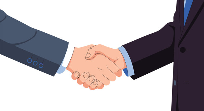 Business handshake illustration for partnership and agreement