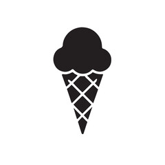 Italian Gelato Cone Silhouette Illustration