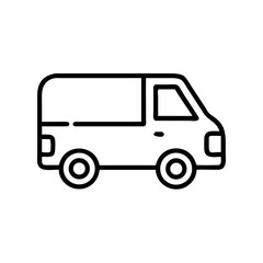 Delivery van outline in minimalistic style  