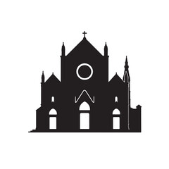 Obraz premium Basilica of Santa Croce Florence Silhouette