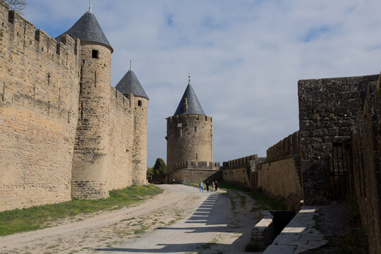 View of historic Carcassonne Castle in France