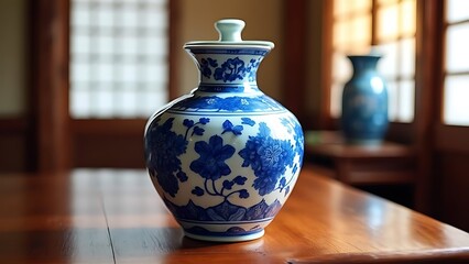 Intricate Blue and White Porcelain Vase
