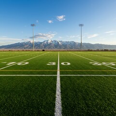 峻嶺を望む静寂のグラウンド