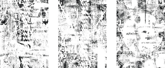 Glitch distorted geometric shape . Noise destroyed logo . Trendy cyber punk poster . Glitched frame .Grunge textured . Distressed effect .Vector shapes with a halftone dots screen print texture.