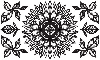 “Sacred Harmony: Ornamental Floral Mandala Design”