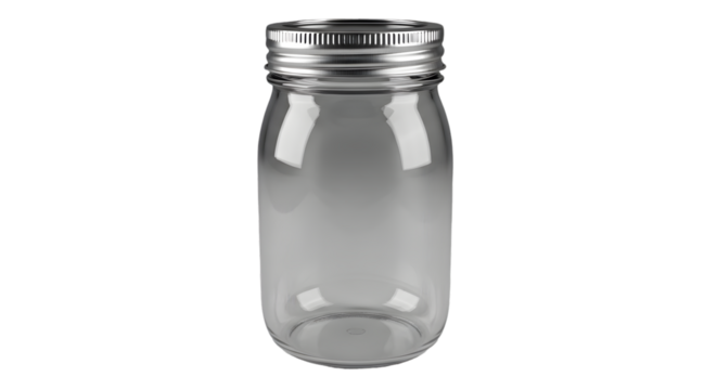 Empty glass jar with metal lid