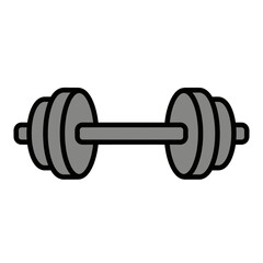 Naklejka premium A simple illustration of a dumbbell with grey weights.