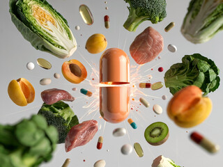 Exploding Vitamin Capsule with Natural Food Ingredients