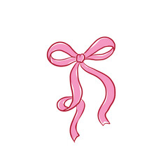 Cute pin bow vector. Cute pink ribbon vector