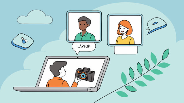 Online Video Conference with Camera Presentation.