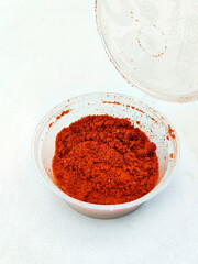 A Small Bowl of Spicy Red Paprika Powder